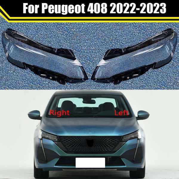 Automatische Lampengehäuse mit Scheinwerfer klarer Schale für Peugeot 408 2022 2023 Auto vorne Scheinwerfer Objektiv Abdeckung Transparenter Lampenschichtlampenschirm