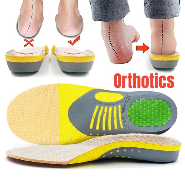 Insolas ortopédicas Ortics Flat Foot Health Sole Pad Inserir suporte de arco para plantar fascite pés cuidados 231221