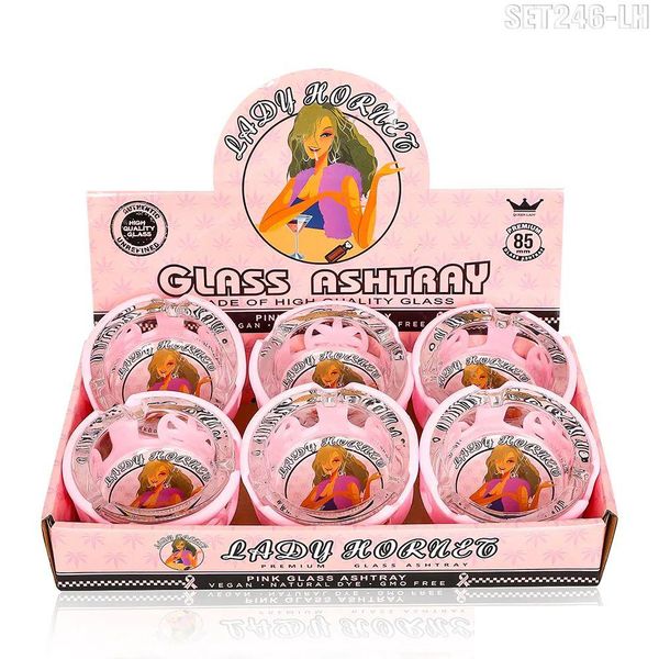 Cinzeiros bong lady hornet rosa fumaça sólida fumaça de cristal grossa cinza externo sile protetor erac para cigarros charutos titular prem dhkd9