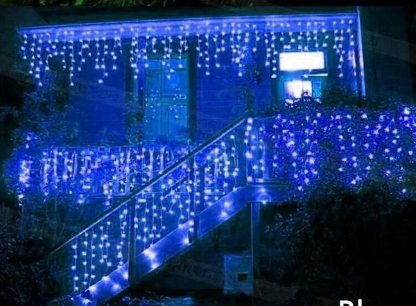 Dizeler 5m 200leds perde ışıkları yanıp sönen şerit LED String Icicle Lambalar Perde Noel Ev Bahçe Festivali 110V220V AB UK US AU Fiş