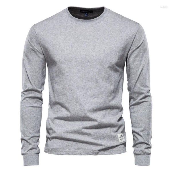 Magliette da uomo magliette a maniche lunghe Magliette Spring Cotton abbiglia