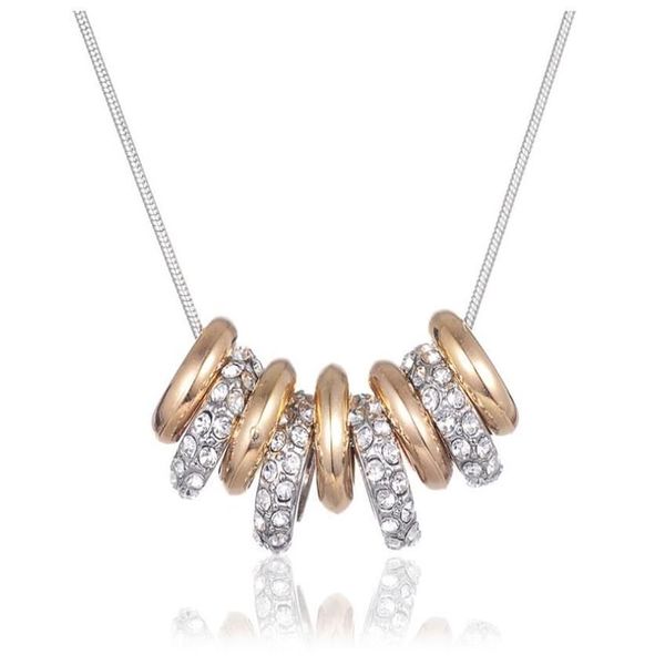 Schleppton in 18 Karat Platin und goldplattierte Perlen Halsketten Echtes österreichischer Kristall Mode Kostüm Halskette Schmuck B13252U