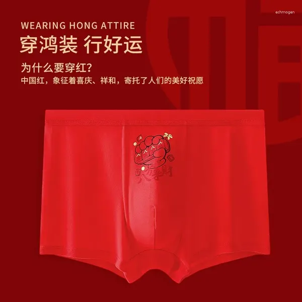 Underpants Modal maschile Briefs Shuck Luck Festive Booker antibatterico Mahjong Fortune Morbida e Fine