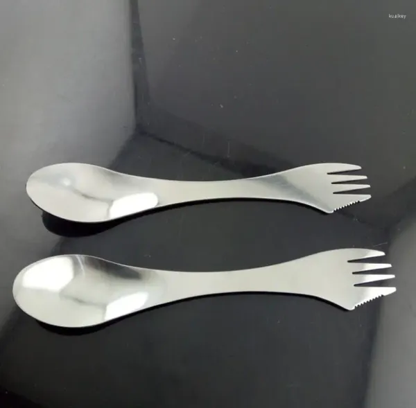 Set di stoviglie da 300 pezzi cucchiaio forchetta SPORK 3 in 1 tavolo da tavolo in acciaio inossidabile utensile combinato cucina da picnic esterno pazzo/coltello/forchetta