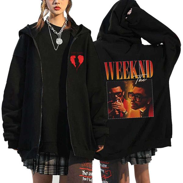 Autumn Flleece Zipper Jackets Punk Rapper Prip Zip Up Hoodies