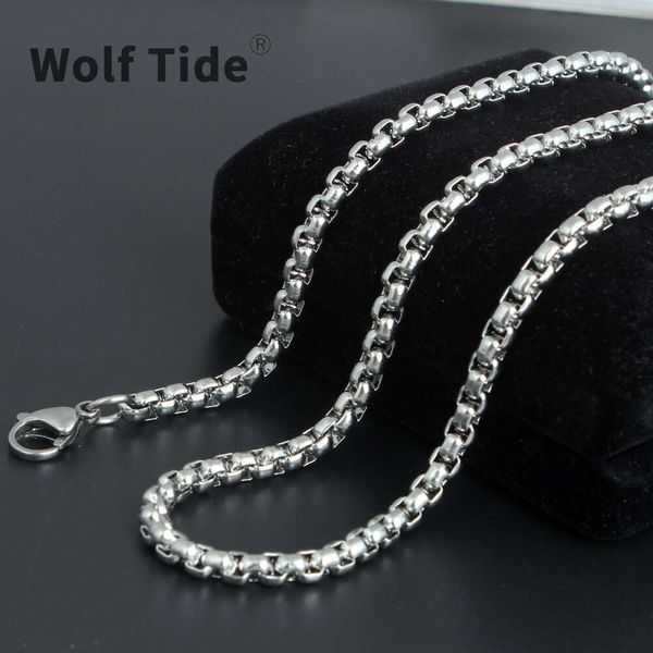 Edelstahl Quadratperle Kette Titanium Stahl Lock Knochen Popcorn Kette Einzelhalskette Herren Matching Kette für Männer Schmuckzubehör Großhandel Bijoux