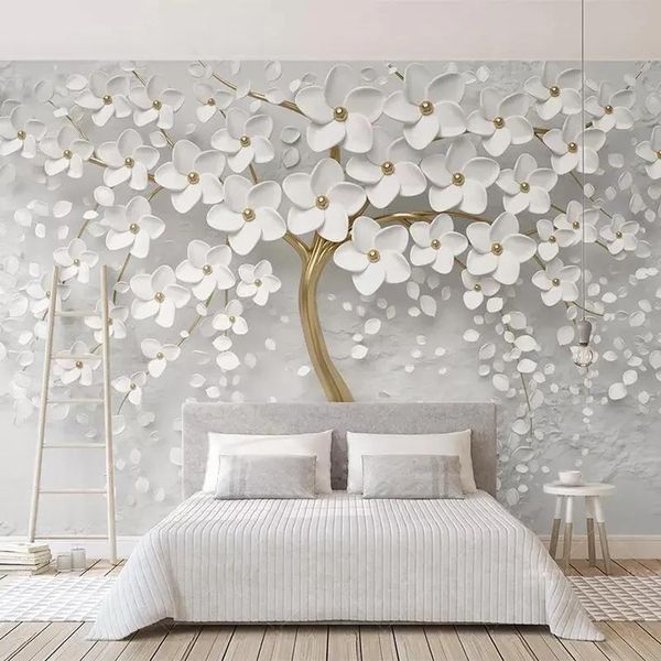 Sfondi sfondi personalizzati PO Murale Murale 3D Wallpaper Murales Abcciato Eastico moderno Aesthetico Murale Bianco Murale Soggio