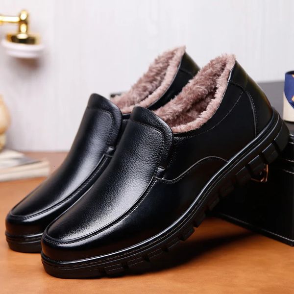 Mocassini da pelliccia calda inverno uomini scarpe casual sciolette a piedi a piedi non slip sneaker maschile mocasine 231221