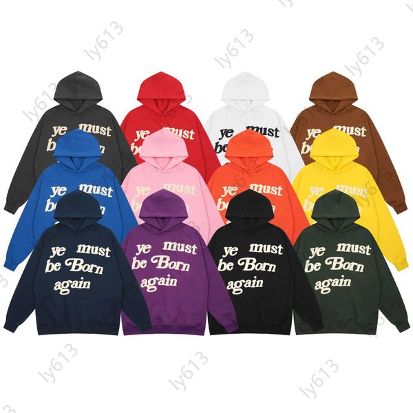 Klasik Wests Hoodie Designer Sweatshirt Kanyes Hoodies Erkekler için Avrupa ve Amerika Birleşik Devletleri Gelgit Markası Yeniden Doğmalı Mektup Kıyafet Yüksek Sokak Erkek Kapşonlu