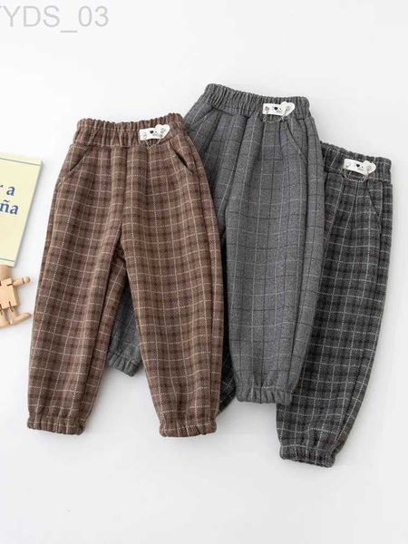 Pijama Erkek Kızlar Ücretsiz Nakliye Kış Yeni Gündelik Ekose Pantolon Çocuk Giysileri 3-9 yıllık sıcak öğrenciler 100-150 Kadife Polar KalınlamaZln231222