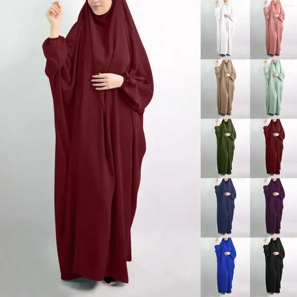 Roupas étnicas muçulmanas casuais abaya feminino árabe kaftan robe vestido sólido vestidos juniores femininos