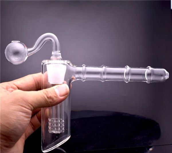 18 mm Glas Hammer Bong Wasserrohre mit 6 Filterrohr dicker Pyrex Mini Wabenbongs Mini -Handwasserrohr mit Ölbrennerrohr 1PCS 12 LL