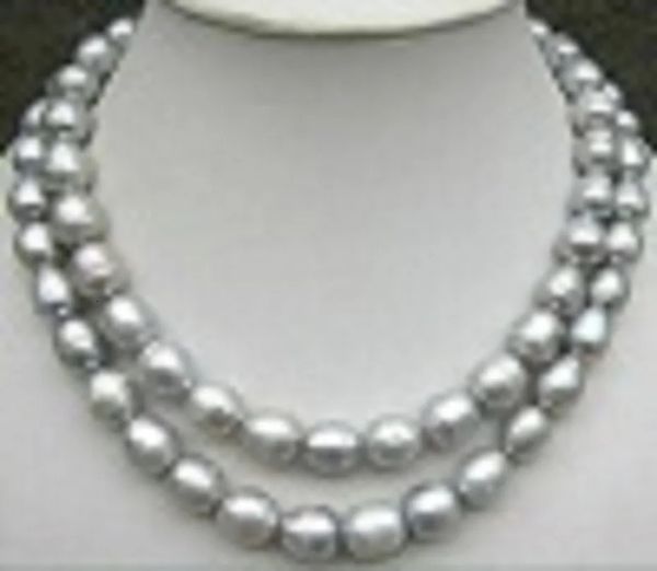 36 Zoll AAA 111 m natürliche tahitianische silbergraue Perlenkette mit 14K Goldverschluss 231221
