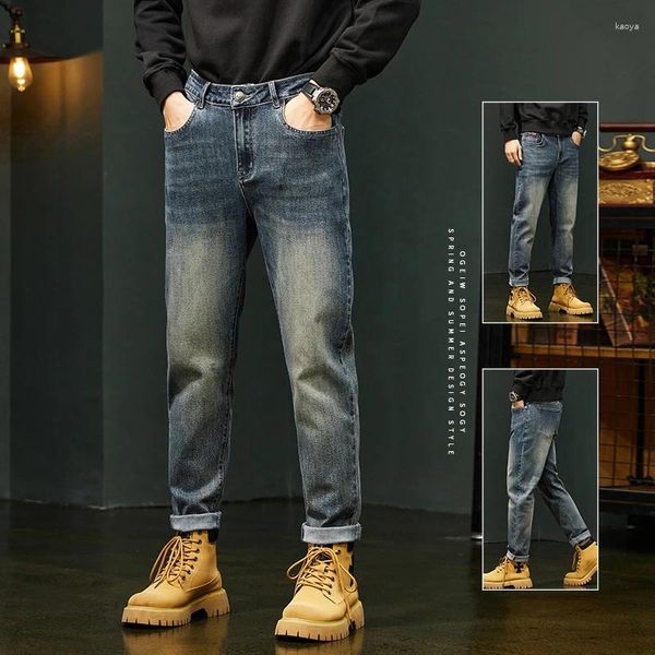 Herren Jeans 68,3% Baumwoll Herbst Junge Slim Spring Pants Son Casual Hosen Geschäftsmann Smart Size28 bis Größe 38 K332