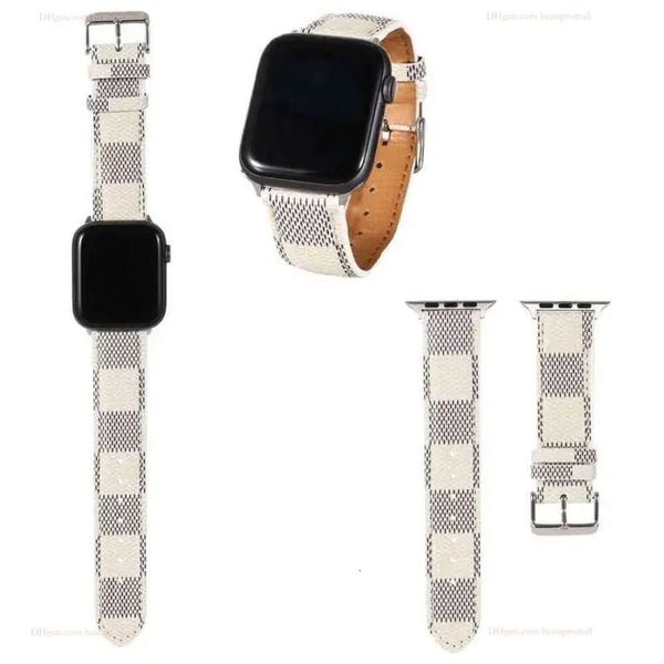 MM de couro de flores de luxo Apple Watch 38 40 41 42 44 45 49 pulseira de cinta para iwatch 8 7 6 5 4 SE Watch Bands