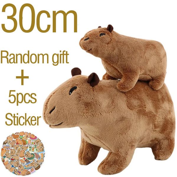 18-30 cm Capybara Plüsch Simulation Capibara Anime Fluffy Toy Stofftiere weiche Puppen Kinder Geburtstagsgeschenk Senden Aufkleber 231221