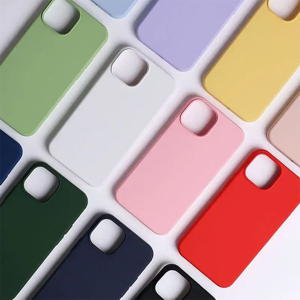 Flüssige Silikon-Handyhülle für iPhone 15 Pro Max, Gummi-Rückseite, Anti-Fingerabdruck, kratzfest, mit Logo und Einzelhandelsverpackung