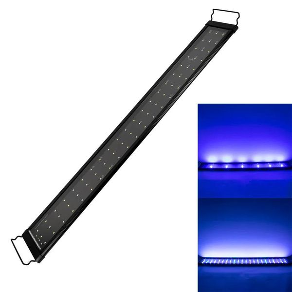 Luzes aquário iluminação de tanque de aquário 18W 20W 66LED 78LED 129LED Full Spectrum Water Grass Lamp 23,6 polegadas preto