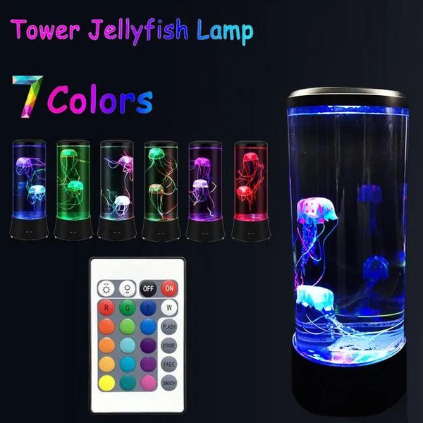 Lampen Tischlampen Quallenlampe LED Nachtlicht Fernbedienung Farbe Farbwechseln Home Dekoration Lichter Aquarium Geburtstagsgeschenk für Kinder uns uns