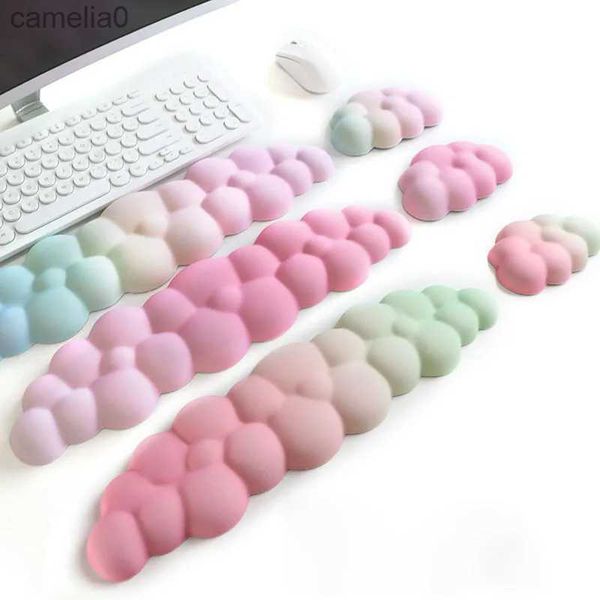 Cuscinetti per mouse polso riposare cloud pad pad e ergonomico tastiera di memory foam morbida carina kawaii forma mousepad dolori sollievol231221