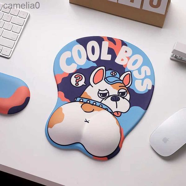 Mouse blocs pulso repousa kawaii anime pad teclado de descanso em gel de silicone anti -deslize 3d fofo de laptop para laptop gaming mousepadl231221