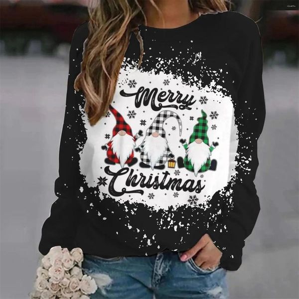 Camisolas femininas Autumn e inverno Casual Moda Hatless Christmas Sweater Top