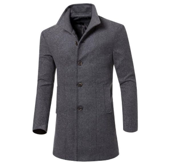 2017 New Fashion Trench Man Men Coat Long Winter Mens Overcoat Single Slimt Fit Men Trench Trench Times 3xl9743310