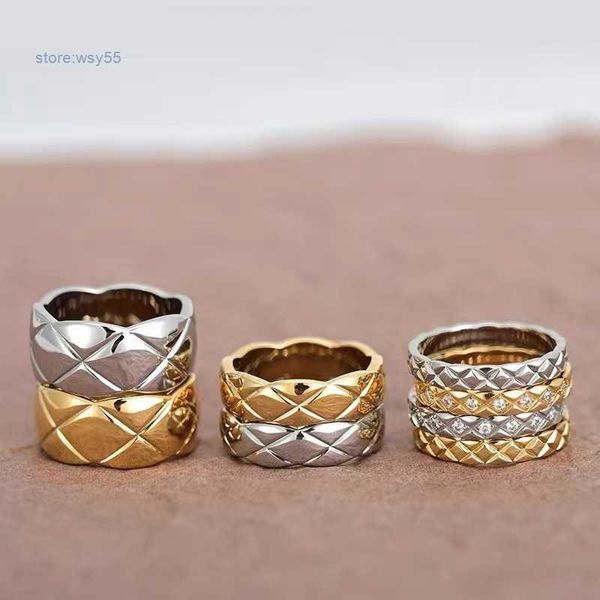 Band Mode Designer Männer Frau 18K Gold plattiert Roségold S925 Silber Strass -Strass -Promi -Kanal Cogo Crush Rings Eheringe Ehe Ringliebhaber Gif Mkb3