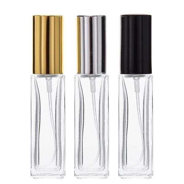 Garrafa de vidro de perfume quadrado transparente 4ml 8ml garrafas de spray para amostra de cosmética líquido 500pcs lote frete grátis omvfd