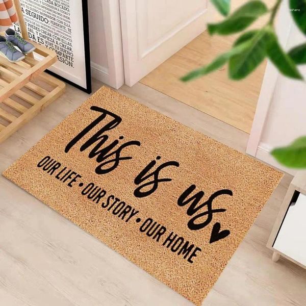 Teppiche Anti-Rutsch-Boden Teppich Buchstabe Print Fußmatte Premium 60x40 cm Eingangstürmatte stilvoll