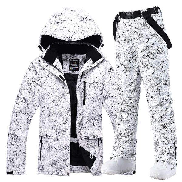 -30 Warme Männer Frauen Schnee Anzug Tragen Snowboard Kleidung Sets Winter Outdoor Sport Wasserdichte Kostüm Ski Jacken und Strap Hosen 231220