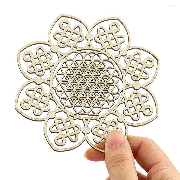 Masa paspasları 1pc ahşap lotus içi boş dekorasyon yalıtım paspas placemat yoga meditasyon yemek yemek için merkez parçası