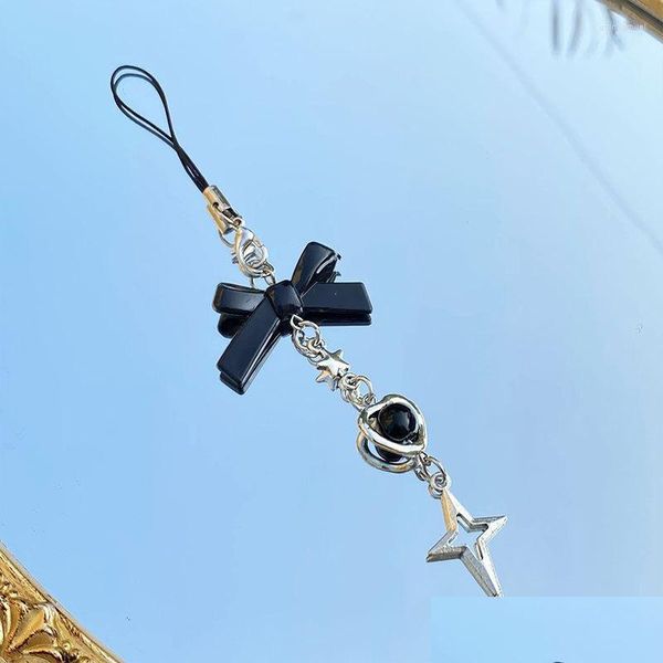 Charms Sweet Cool Subcture Bow Knot Love Cross Star Mobile Chain para Y2K Millennium Syle