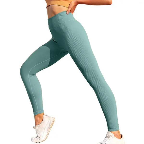 Calça feminina Treino de barriga sólida Leggings Leggings Mulheres calças de cintura