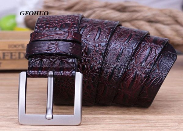 Cintos Moda de luxo Crocodilo Design de pele Homem Belt Belt Couro genuíno Jeans jeans de fivela para MEN039S Cinto Waaisntband4315351