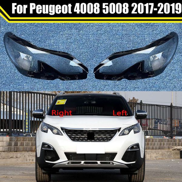 Auto -Scheinwerferabdeckung für Peugeot 4008 5008 2017 2018 2019 Auto -Scheinwerfer -Lampenschatzlampenschicht Lampenleuchte Glaslinsenschale