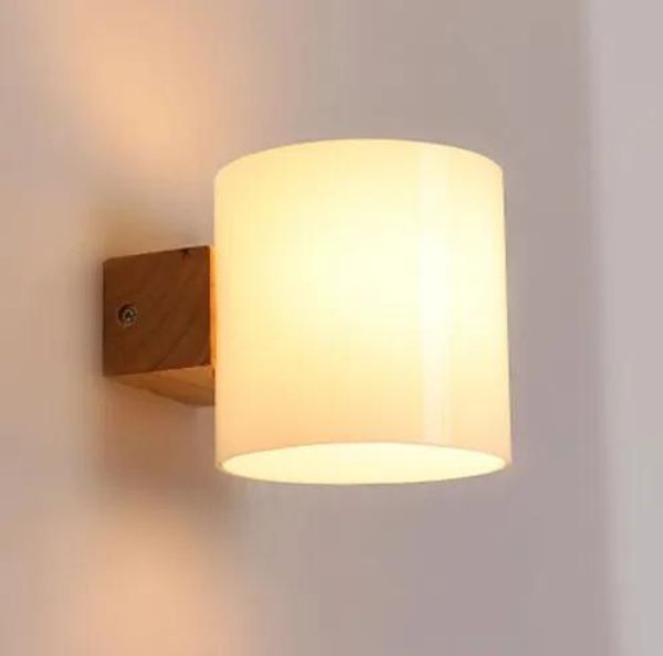 Lampade semplici moderne luci murali a led in legno in legno massiccio per la camera da letto per la casa lampara da parete per interni Lamparas