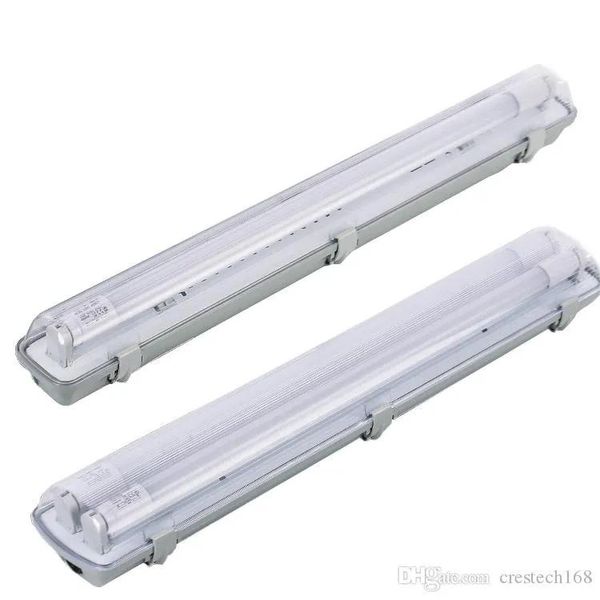 Основы светодиодные пара лампы для лампы для лампы с 2 -кратным светодиодным светодиодным трубками водонепроницаемый IP54 Shop Light Bar для гаражной подвальной промышленности Fluorescen