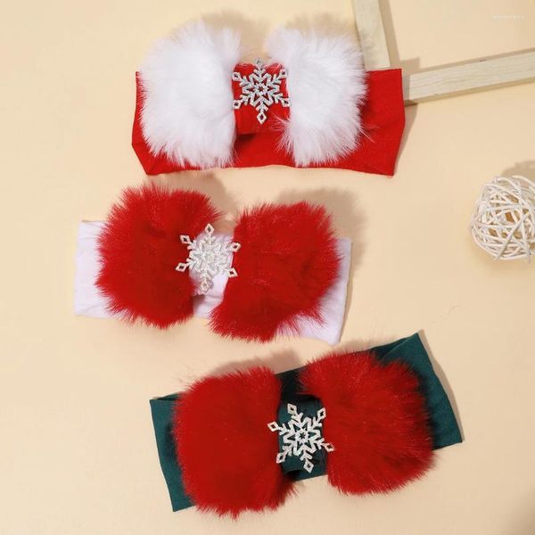 Haarzubehör Weihnachten Babykopfbänder weiche Nylon Stoff Stirnband Girl Hairband Top Kinder für geborene Headwaps
