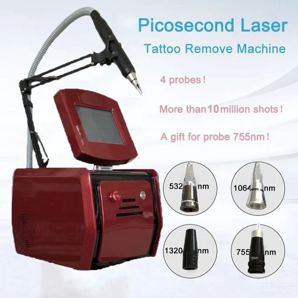 Portátil nd yag pico laser 1064/755/532/1320 Black Doll Head Freckle Tattoo Remover Machine
