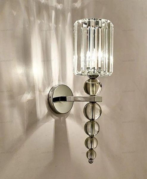 Lâmpadas novas luminárias de parede empilhadas bola de cristal cromo led parede arandela leve decoração caseira iluminação interna cai decoração industrial