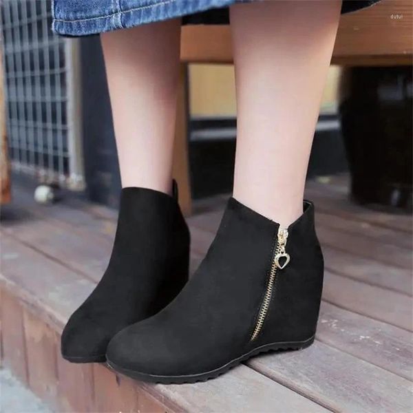 Botas mais grande tamanho 34-43 Mulheres redondas para os calcanhares de tornozelo sexy moda moda de inverno de inverno primavera Sapatos casuais de outono