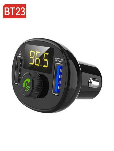 BT23 QC 3.0 Bluetooth CAR KIT Quick Dual USB Car Caricatore FM Modulatore Trasmettitore O Music MP3 Player Mp3 Fanfree Auto Freefree Kit3570159