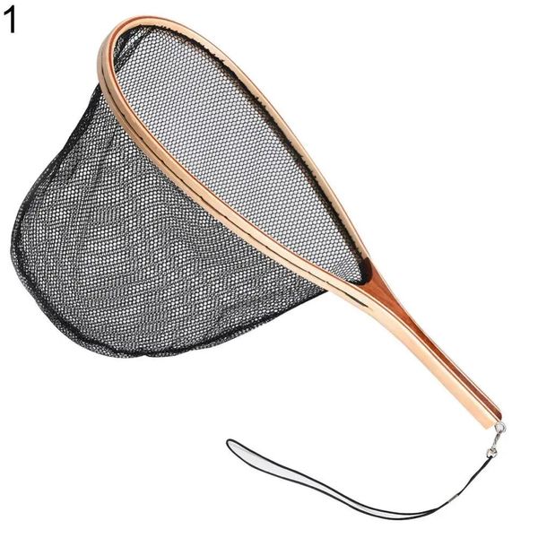 Combo 45% Rabatte Heiße tragbare Holzgriff Gummi/Nylon Mesh Fly Fishing Landing NET FAHRE FILDSUCHE SCOOP FISHNET NET DIP CAGE