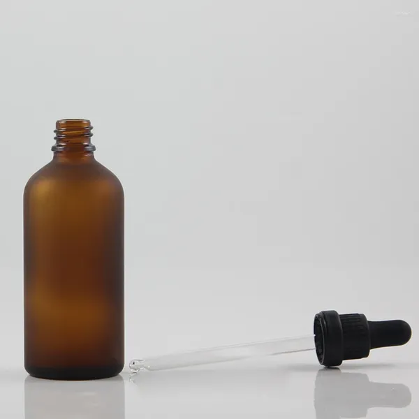 Bottiglie di stoccaggio Contenitore resistente ai bambini neri da 100 ml di vetro bottiglia ambra glassata per imballaggio cosmetico bene