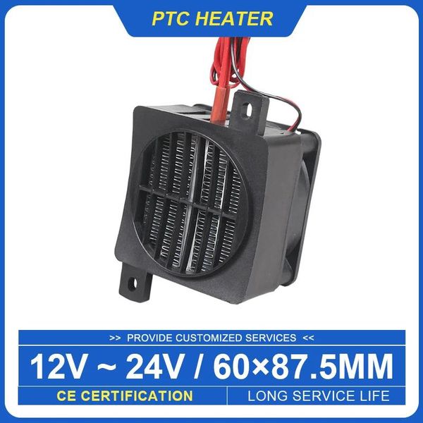 Обогреватели 12/24 В нагреватель термостата Тепловой вентилятор вентилятор для инкубатора PTC Керамический теплоизоляционный нагреватель вентилятора термистора