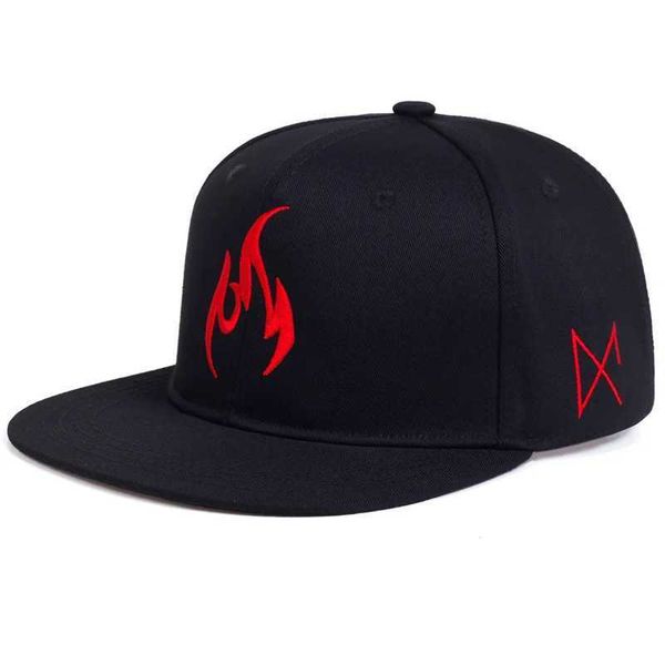 Caps de bola New Flame Borderyer Baseball Cap Ajusta Algodão Snapback Hat Men Mulheres Moda Hip Hop Caps Chapéus de caminhão Caps Casuais Casual J231223