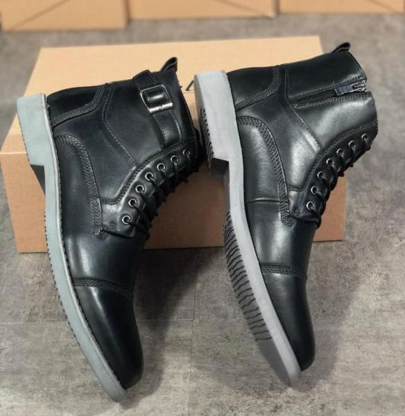 Erstklassige echte Ledermänner Martin Boots Western Cowboy Stiefel Knöchel Reißverschluss auf Seitenmodischen Schuhe mit Box US129086827