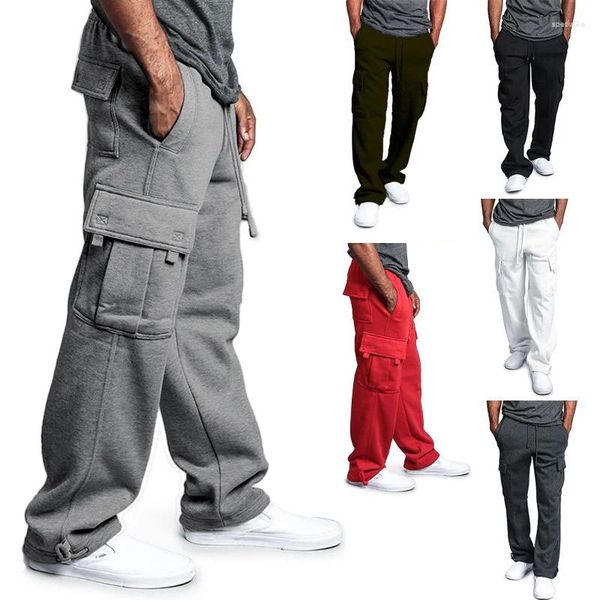 Pantaloni maschili alla moda salumamente cargo sudore di carico uomini all'ingrosso vuoto rilassato per le gambe dritte jogger pantalon homme