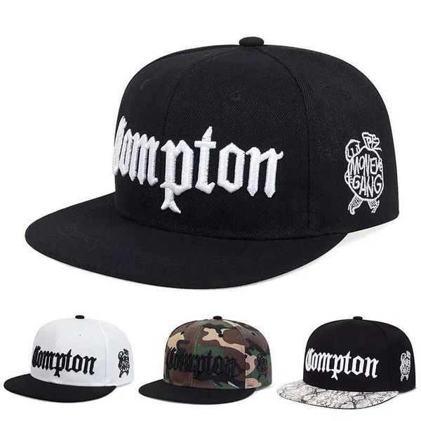 Ball Caps New Compton Cap Street Dance Hat Snapback Hat Hip Hop Hop per uomini donne per adulti Outdoor Casual Sun Baseball Cap J231223